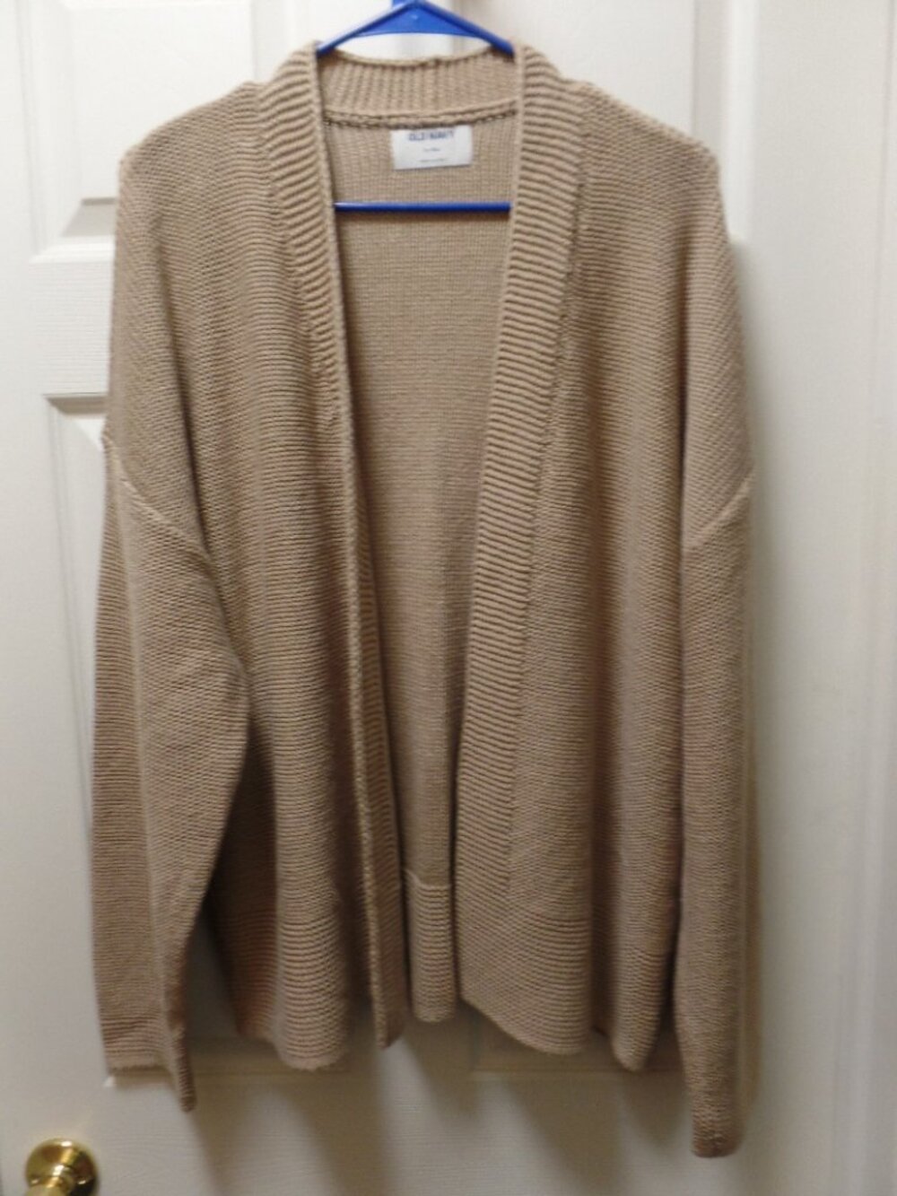 *EUC* Old Navy XL Tall 18 20 Knit Open Cardigan Camel Tan Brown Grandma Look